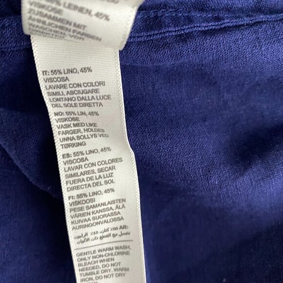 Fat Face Sadie Linen Blend Popover Top Women's Size 14 Navy Blue NWT‎ TP-2207 - Picture 12 of 13